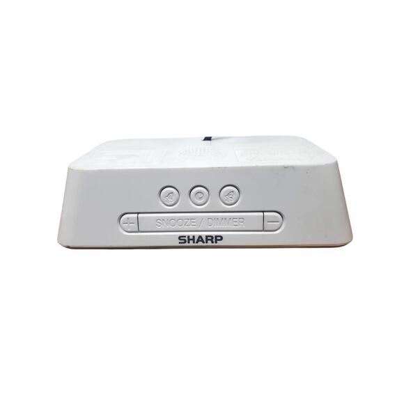 Sharp LED Alarm Clock Wood Grain Face Model SPC736 LED White - Picture 2 of 3